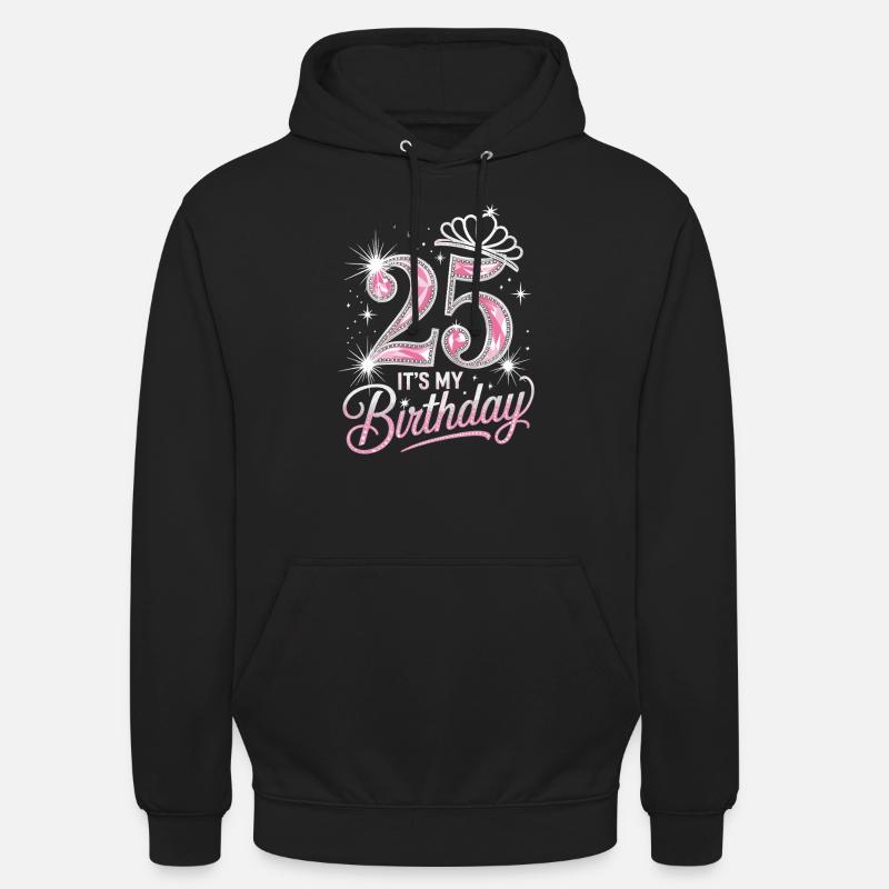 Couronne 25e anniversaire Glitter - Sweat-shirt à capuche unisexe - noir