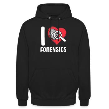 Criminalistique Enquêteur de scène de crime - Sweat-shirt à capuche unisexe - noir - Devant - Alina (178cm) & Michal (187cm)