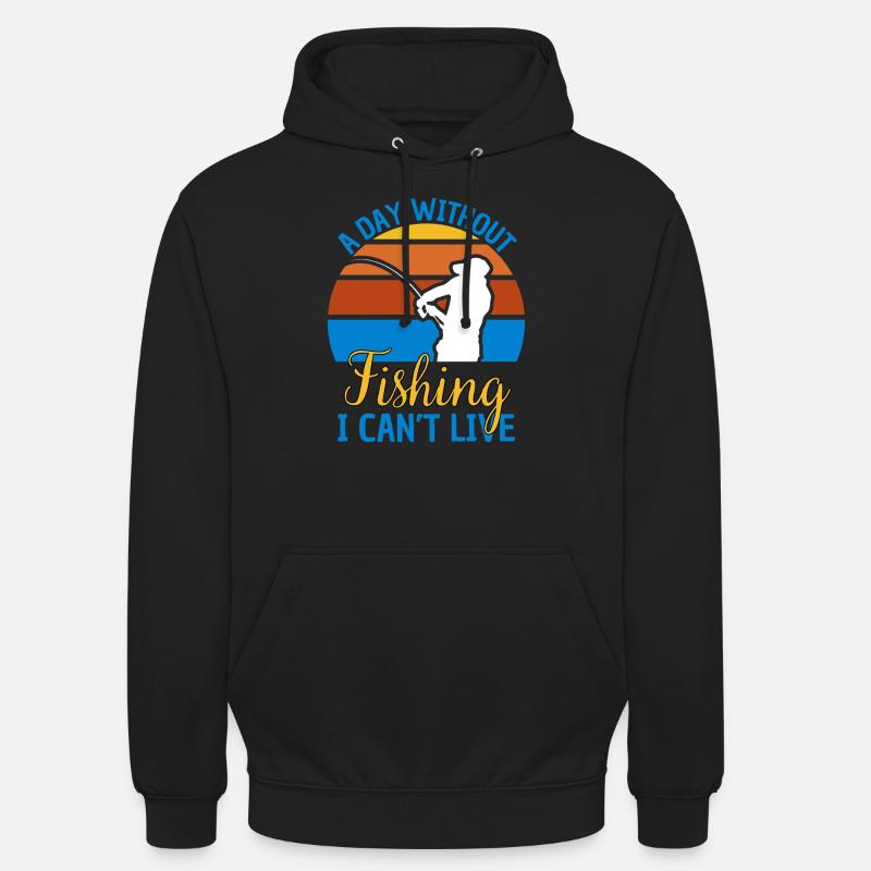 Pêche Dire Drôle Pêche Design - Sweat-shirt à capuche unisexe - noir