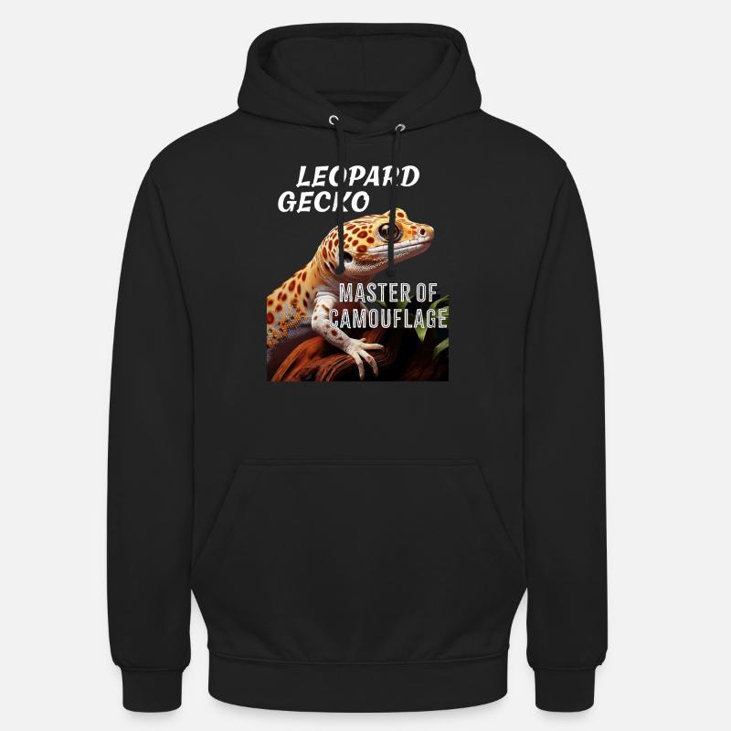 GECKO LÉOPARD MAÎTRE DU CAMOUFLAGE - Sweat-shirt à capuche unisexe - noir