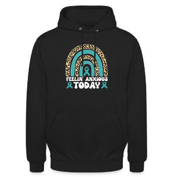 Anxiety disorder Anxiety disorder - Unisex Hoodie - black - Front - Alina (178cm) & Michal (187cm)