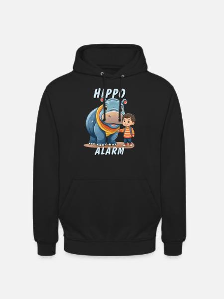 CHIDREN HIPPO ALARM - Unisex Hoodie - black