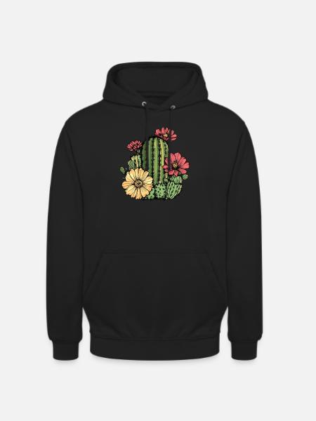 Cactus with flowers - Unisex Hoodie - black