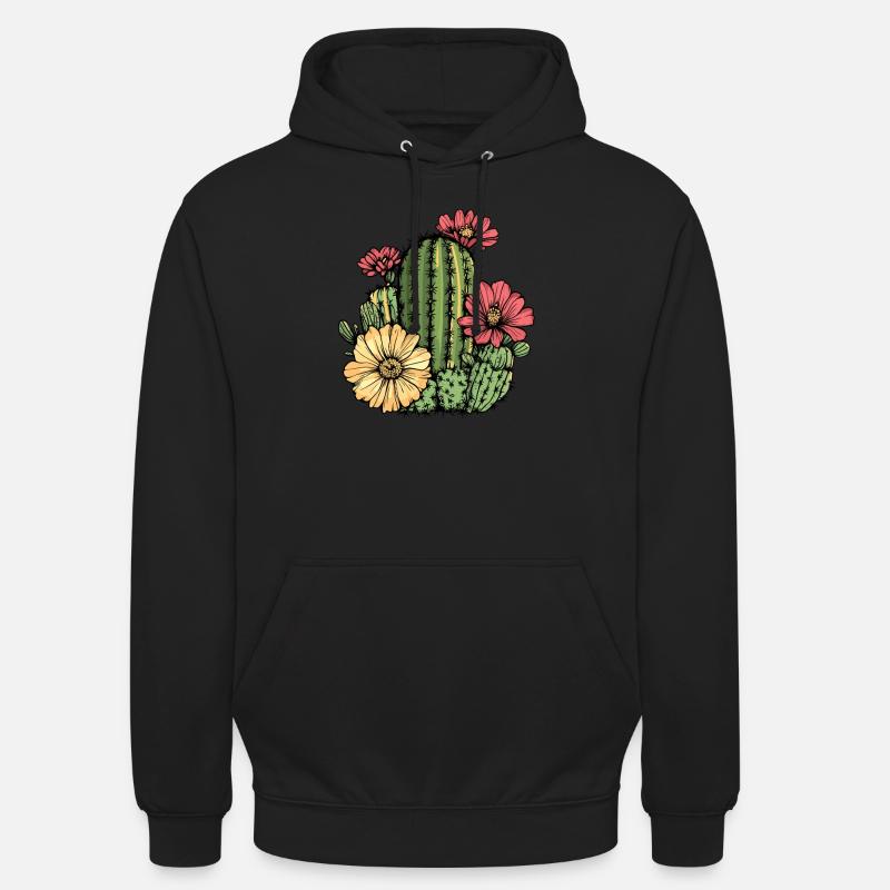 Cactus à fleurs - Sweat-shirt à capuche unisexe - noir