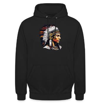 INDIANER - Unisex Hoodie - Schwarz - Vorne - Alina (178cm) & Michal (187cm)