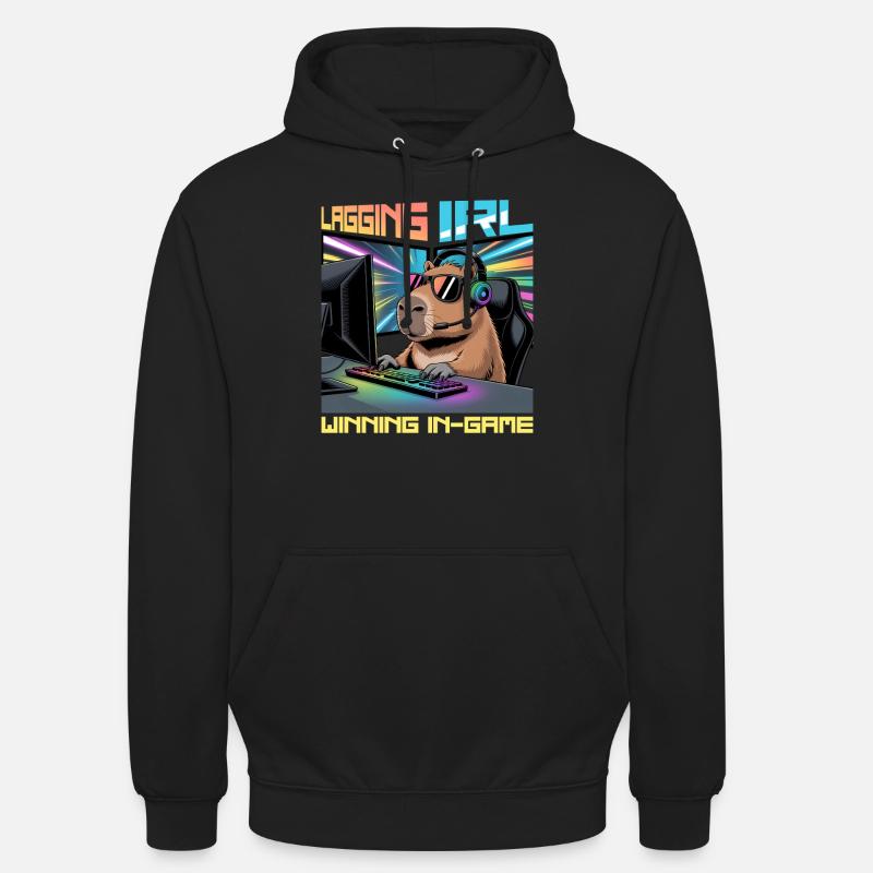Capybara PC Gamer Gaming - Sweat-shirt à capuche unisexe - noir
