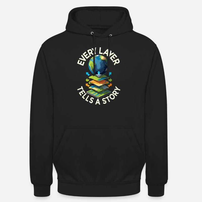 Geografische Informationssysteme Every Layer - Unisex Hoodie - Schwarz