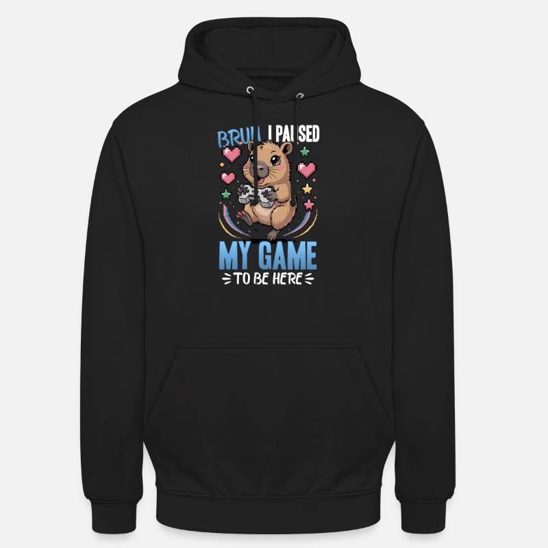 Capybara Gamer Gaming - Sweat-shirt à capuche unisexe - noir