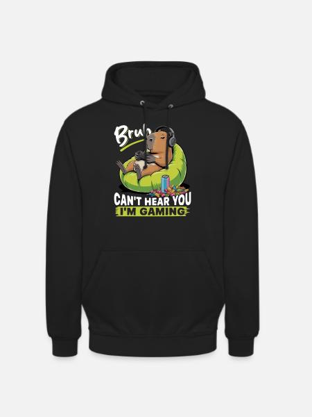 Capybara Gamer Gaming - Sweat-shirt à capuche unisexe - noir