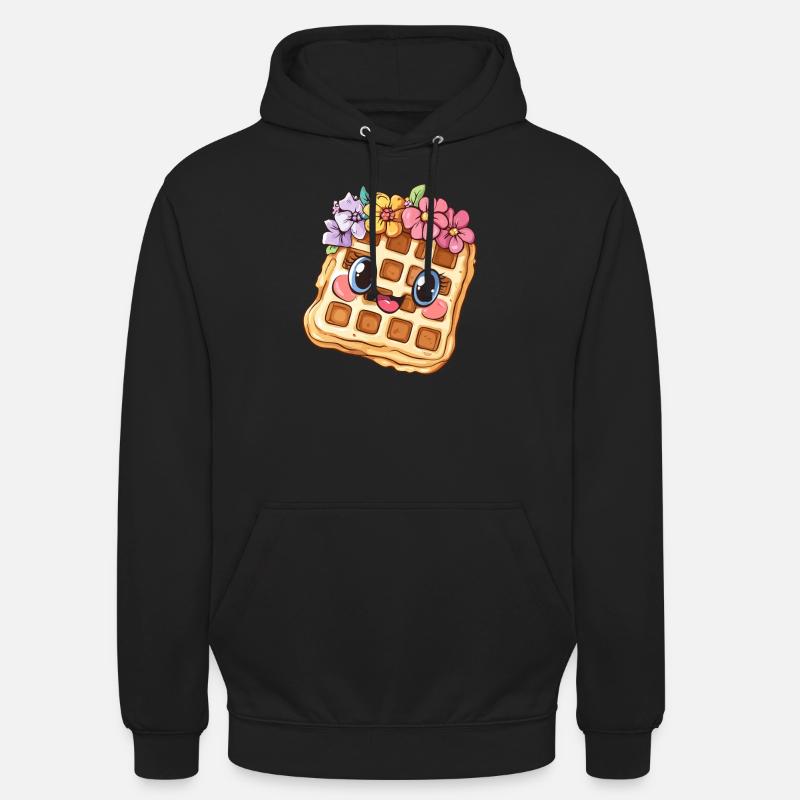Gaufre aux fleurs - Sweat-shirt à capuche unisexe - noir