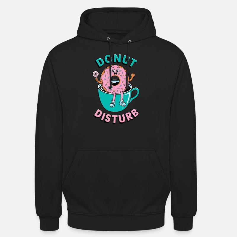 Donut Disturb Café et beignet - Sweat-shirt à capuche unisexe - noir