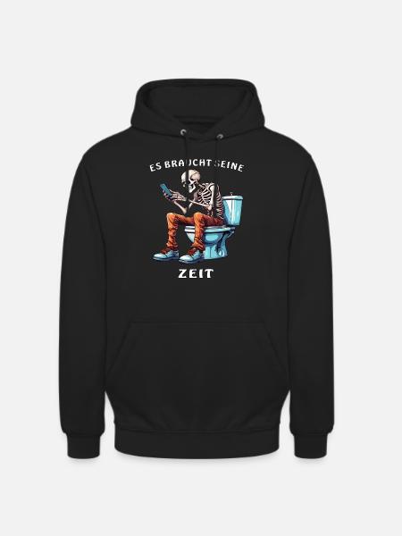 SKELETON TOILET SMARTPHONE - Unisex Hoodie - black