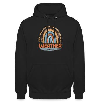 Meteorologe Wettervorhersager - Unisex Hoodie - Schwarz - Vorne - Alina (178cm) & Michal (187cm)
