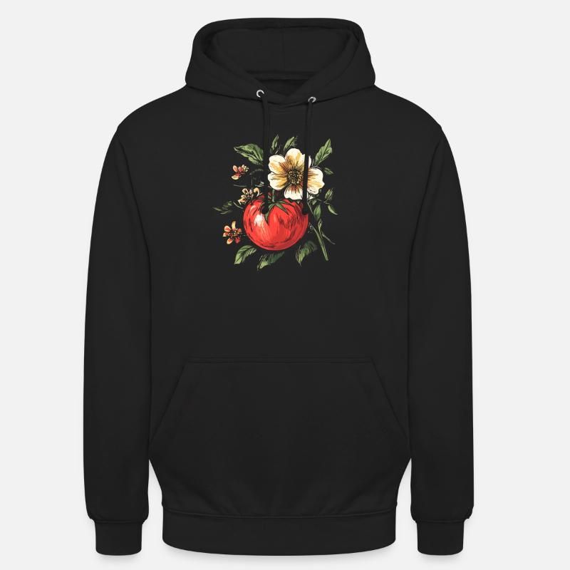 Tomate aux fleurs - Sweat-shirt à capuche unisexe - noir