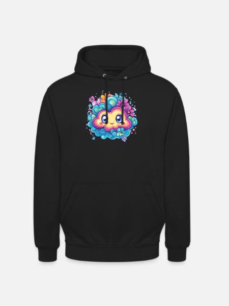 Śliczna chmura z kwiatami - Bluza z kapturem typu unisex - czarny