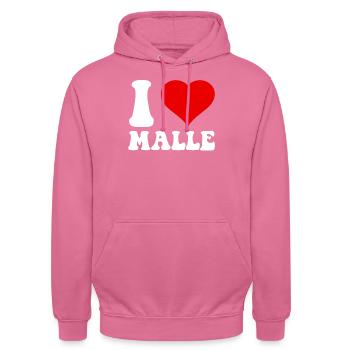 I Love Malle Party Mallorca Urlaub - Unisex Hoodie - Pink - Vorne - Alina (178cm) & Michal (187cm)