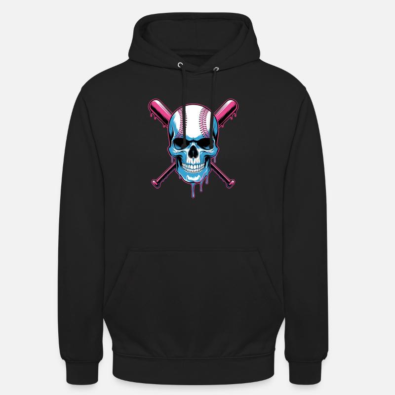Baseball Skull Batte de Baseball - Sweat-shirt à capuche unisexe - noir