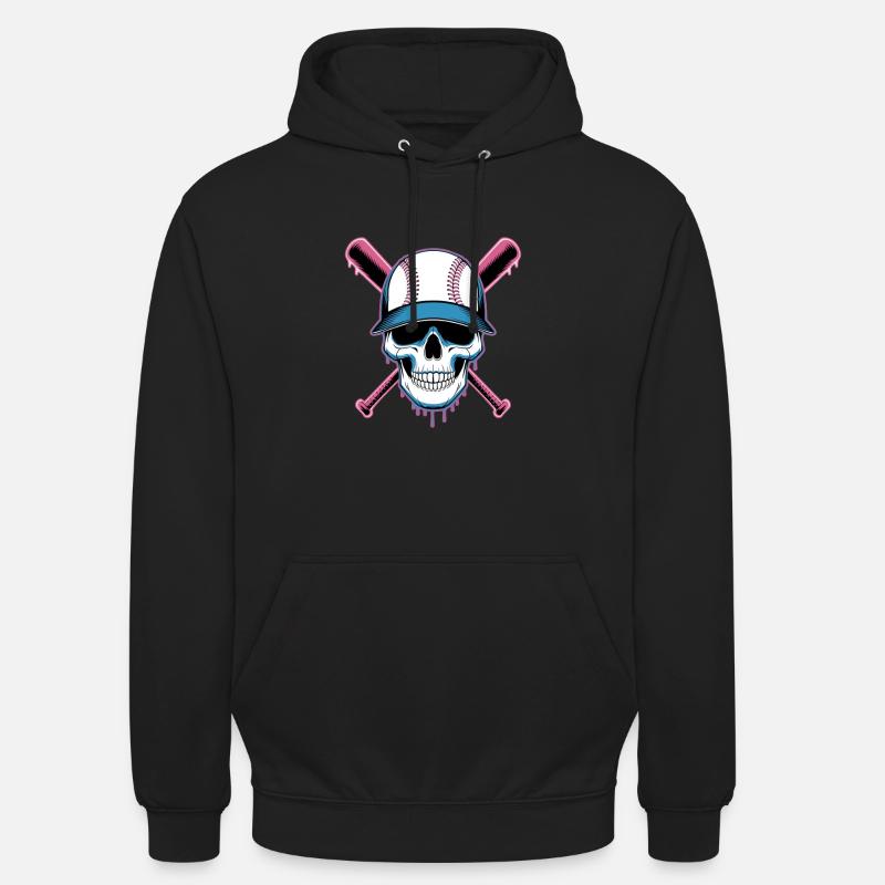 Baseball Skull Batte de Baseball - Sweat-shirt à capuche unisexe - noir