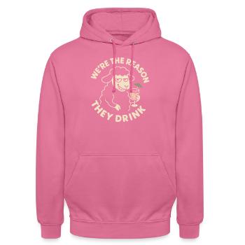 Drôle de mouton noir cousin famille excentrique - Sweat-shirt à capuche unisexe - rose - Devant - Alina (178cm) & Michal (187cm)