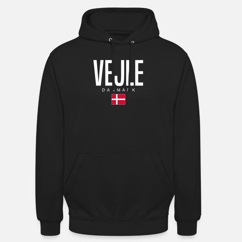 Vejle, Danemark - Sweat-shirt à capuche unisexe - noir