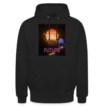 Die Zukunft ist jetzt - Unisex Hoodie - Schwarz - Vorne - Alina (178cm) & Michal (187cm)