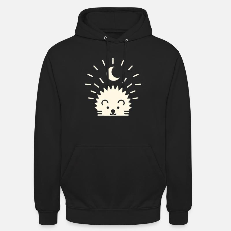 Hérisson au clair de lune - Sweat-shirt à capuche unisexe - noir