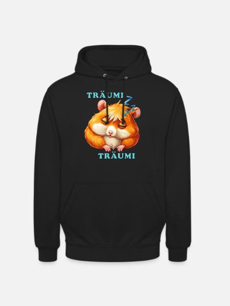 HAMSTER SLEEP DREAMY DREAMY - Unisex Hoodie - black