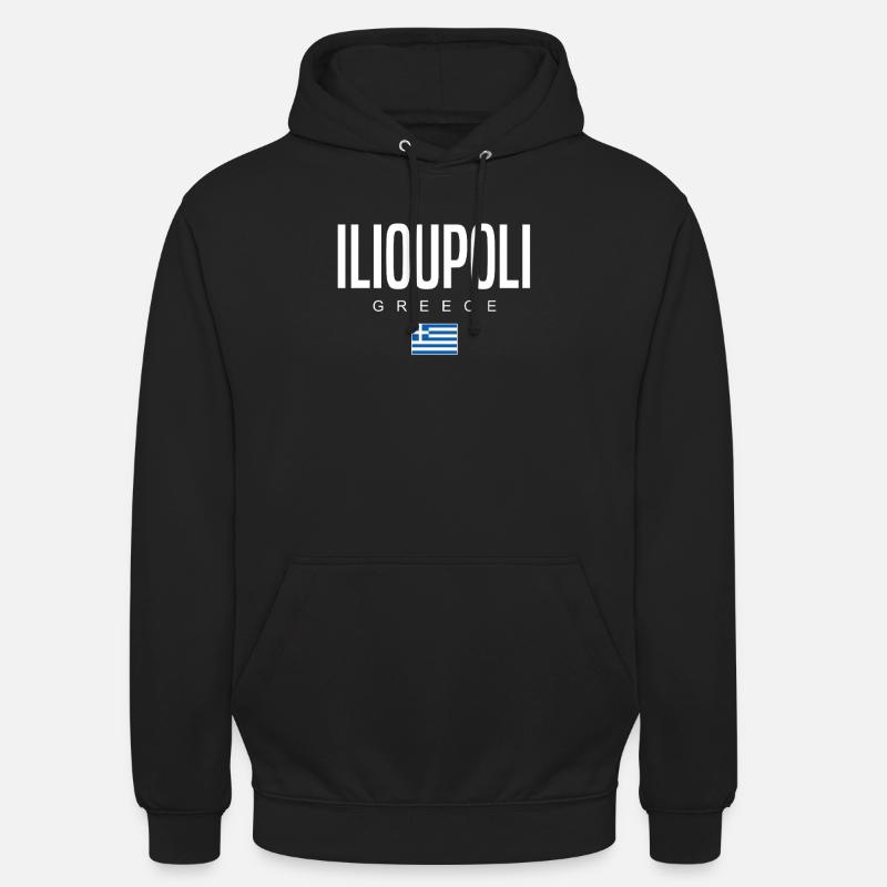 Ilioupoli, Grèce - Sweat-shirt à capuche unisexe - noir