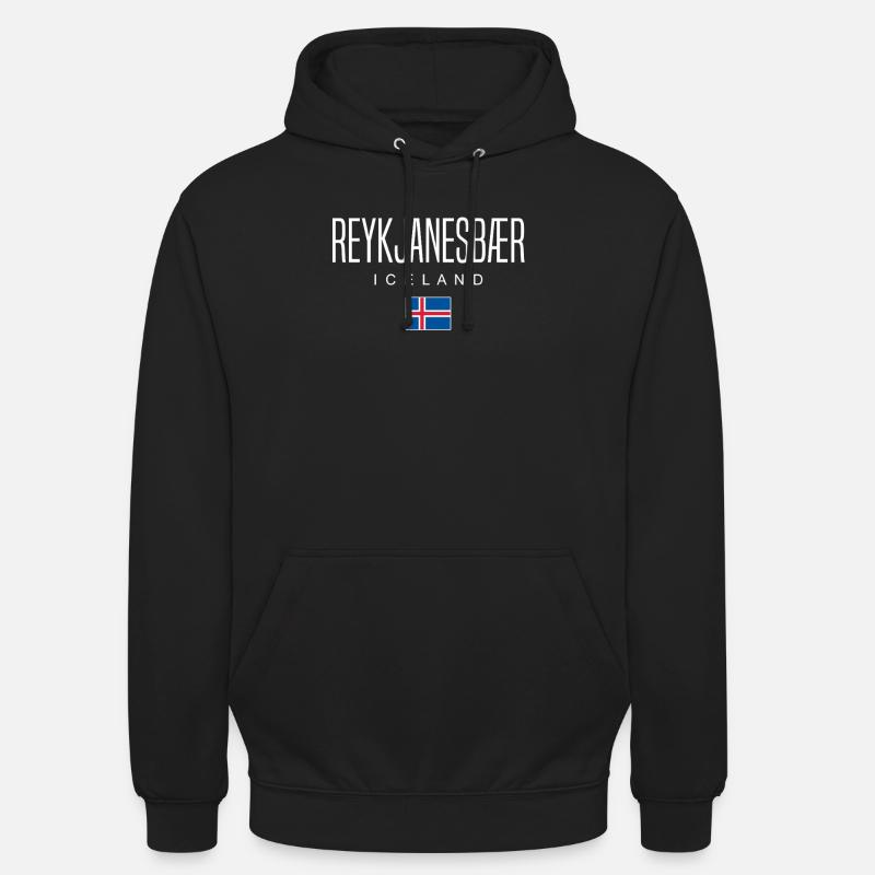 Île de Reykjanesbær - Sweat-shirt à capuche unisexe - noir