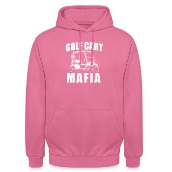 Golfwagen Mafia Lustige Gruppe Golfen Humor Design - Unisex Hoodie - Pink - Vorne - Alina (178cm) & Michal (187cm)
