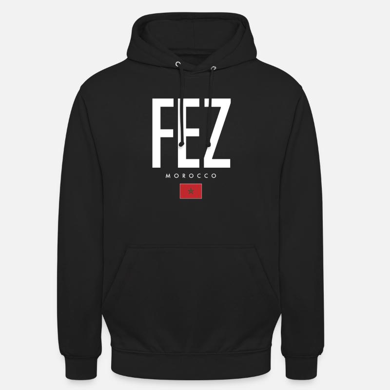 Fès, Maroc - Sweat-shirt à capuche unisexe - noir