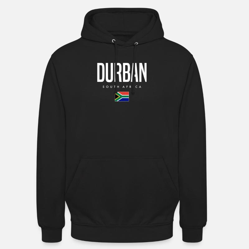 Durban, Afrique du Sud - Sweat-shirt à capuche unisexe - noir