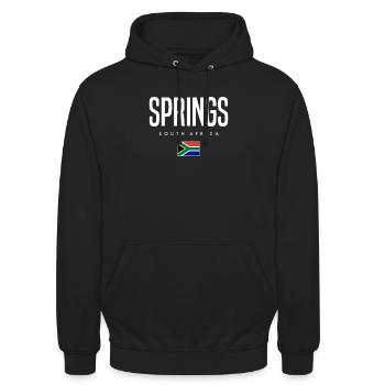 Springs Südafrika - Unisex Hoodie - Schwarz - Vorne - Alina (178cm) & Michal (187cm)