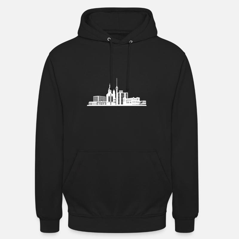 Skyline de Stuttgart - Sweat-shirt à capuche unisexe - noir