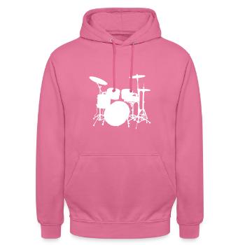 Schlagzeug Drumset - Unisex Hoodie - Pink - Vorne - Alina (178cm) & Michal (187cm)