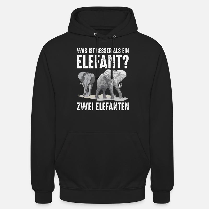 Was ist besser als ein Elefant? Zwei Elefanten - Unisex Hoodie - Schwarz