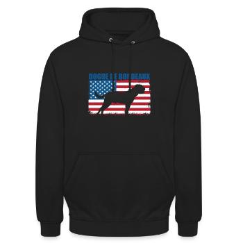 Bordeauxdogge - Unisex Hoodie - Schwarz - Vorne - Alina (178cm) & Michal (187cm)