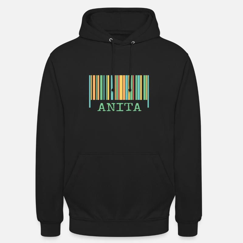 Strichcode Anita - Unisex Hoodie - Schwarz