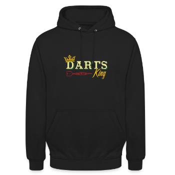 Darts König Darts-Spieler - Unisex Hoodie - Schwarz - Vorne - Alina (178cm) & Michal (187cm)