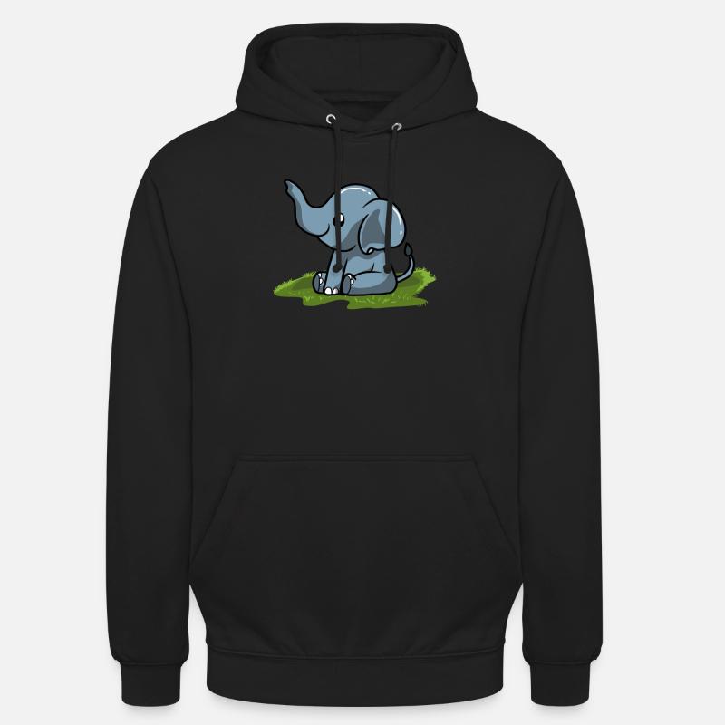 l'éléphant - Sweat-shirt à capuche unisexe - noir