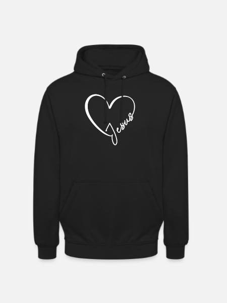 Jesus Love Heart Gift - Unisex Hoodie - black
