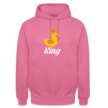 Canard en caoutchouc Gift King - Sweat-shirt à capuche unisexe - rose - Devant - Alina (178cm) & Michal (187cm)