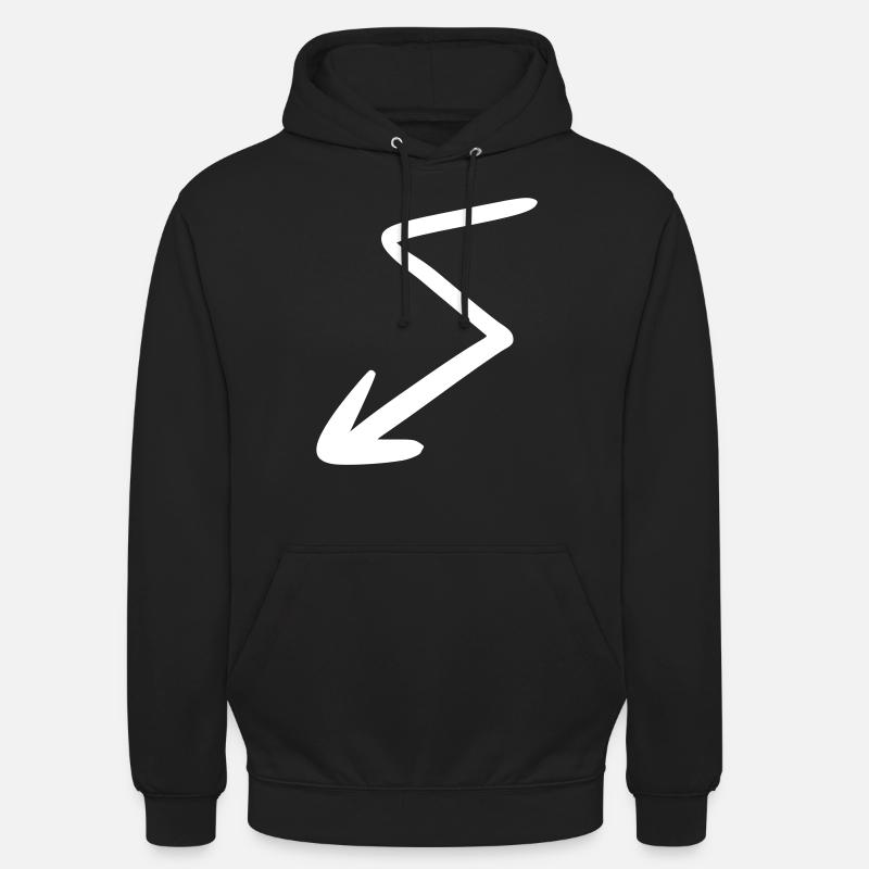 Flèche dessin esquisse blanc - Sweat-shirt à capuche unisexe - noir