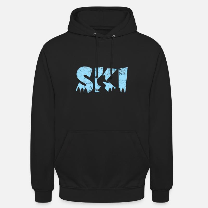 Skier Blue Vacances de ski - Sweat-shirt à capuche unisexe - noir