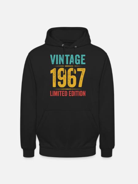 55 jaar 1967 Vintage 55e verjaardag - Uniseks hoodie - zwart
