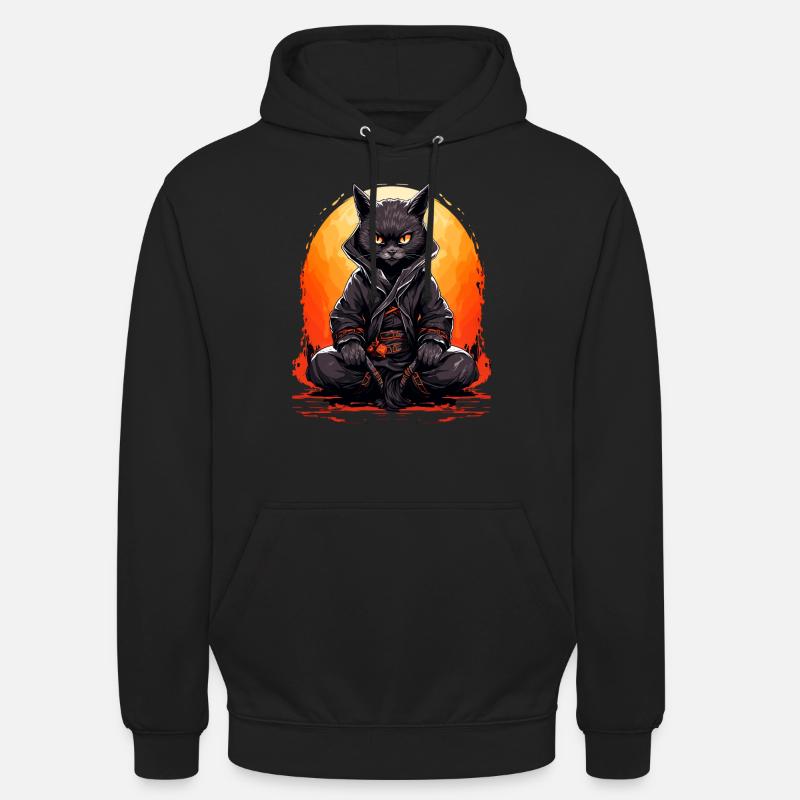 Samurai-Katze 1 - Unisex Hoodie - Schwarz