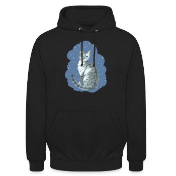 Ivypool Efeusee Graue Katze Schnee Warriors Cat - Unisex Hoodie - Schwarz - Vorne - Alina (178cm) & Michal (187cm)