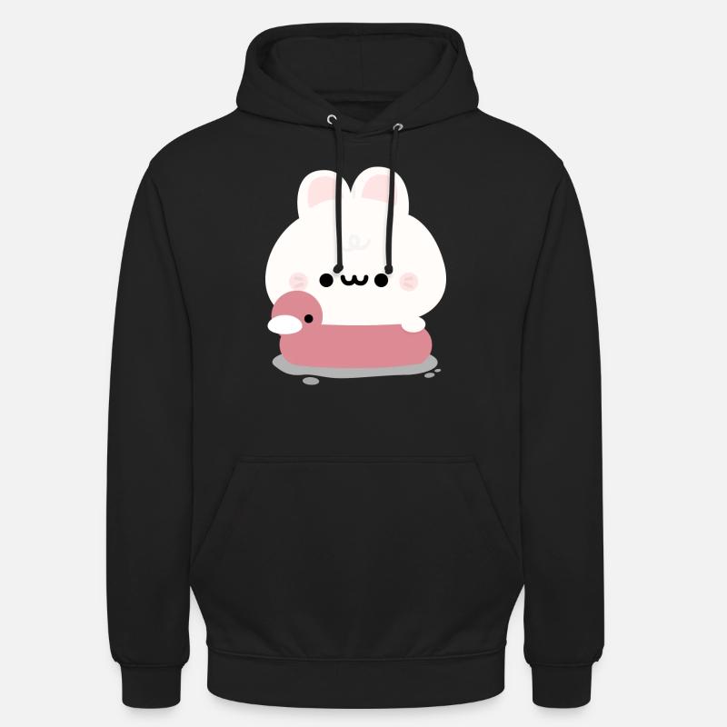 Lapin nageant - Sweat-shirt à capuche unisexe - noir