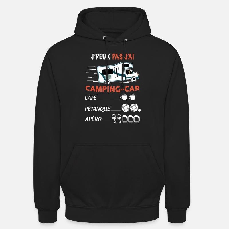 Le camping car s'amuse ! - Sweat-shirt à capuche unisexe - noir