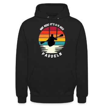 Mir reicht s ich geh paddeln Kajak Design - Unisex Hoodie - Schwarz - Vorne - Alina (178cm) & Michal (187cm)